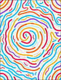 Whimsical Rainbow Swirl Abstract Lines Rug