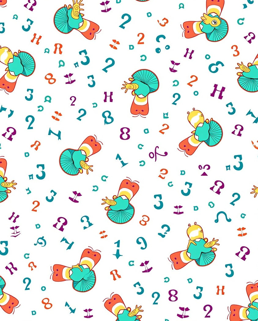 Colorful Cartoon Caterpillar Number Medley Rug