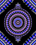 Circular Violet Blue Mandala Rug