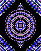 Circular Violet Blue Mandala Rug