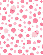 Pink Circles Sunburst Scatter Rug
