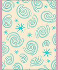 Aqua Swirl Starburst Cream Background Rug