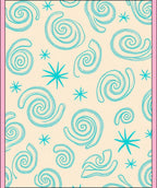 Aqua Swirl Starburst Cream Background Rug