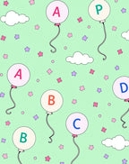 Pastel Balloons With Stars And Clouds Rug