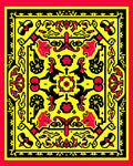 Bold Yellow Red Abstract Garden Rug