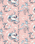 Abstract Pink Floral Medallion Swirls Rug
