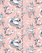 Abstract Pink Floral Medallion Swirls Rug