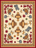 Joyful Safari Animals Khaki Border Rug