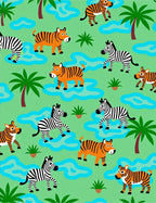 Jungle Animals Orange Tiger Zebra Fun Rug