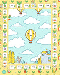 Happy Yellow Hot Air Balloon Sky Rug