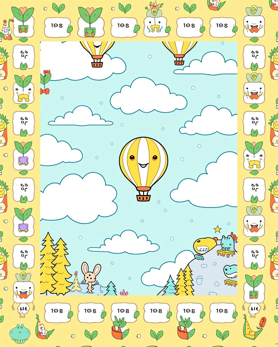 Happy Yellow Hot Air Balloon Sky Rug
