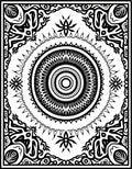 Bold Black Mandala Sunburst Design Rug
