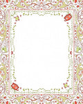 Whimsical Red Green Monster Border Rug