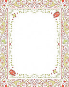 Whimsical Red Green Monster Border Rug