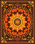 Earthy Sunburst Floral Medallion Rug