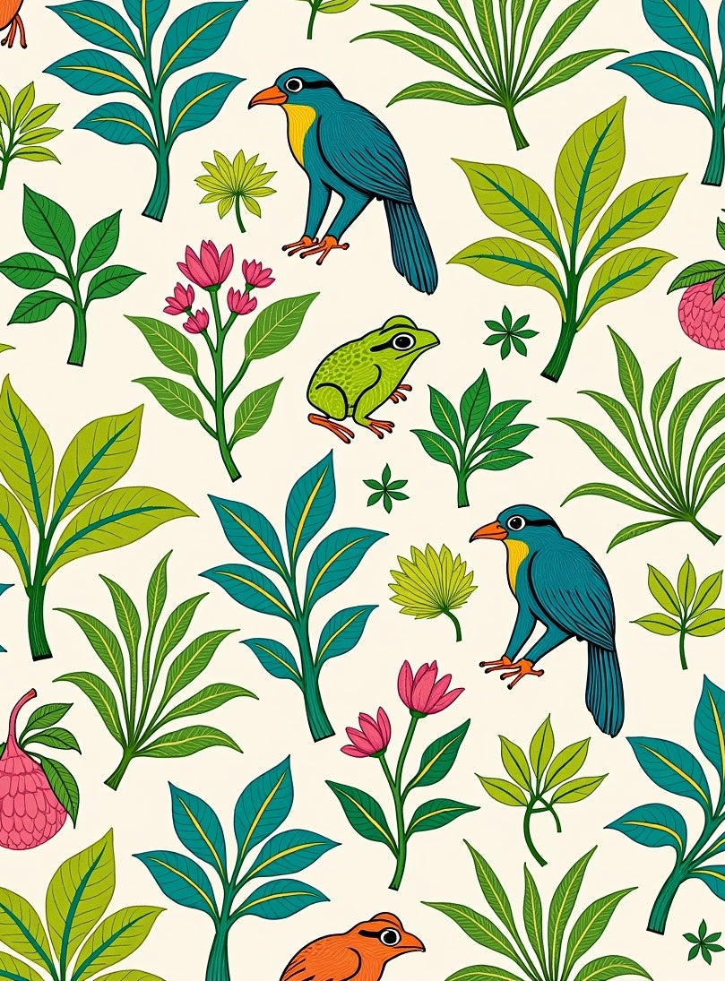 Tropical Birds and Flora Rug