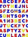 Alphabet Blocks Red Blue Yellow Rug