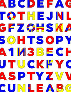 Alphabet Blocks Red Blue Yellow Rug