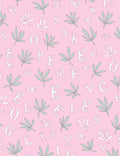 Pink Botanical Alphabet Collage Rug
