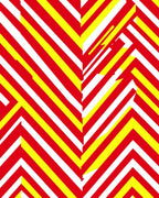 Bold Red Yellow Chevron Stripe Rectangles Rug