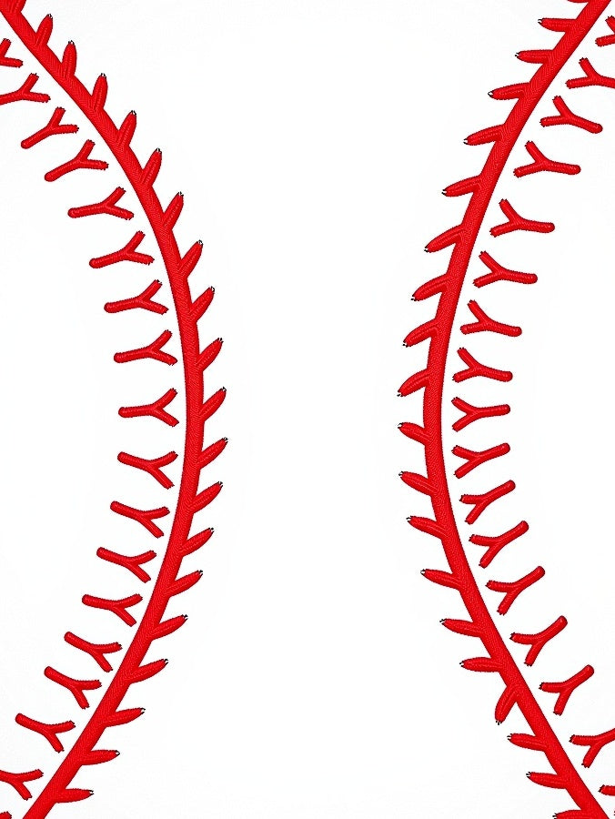 Classic Red Stitch Baseball Close-Up Rug