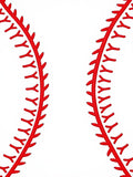 Classic Red Stitch Baseball Close-Up Rug