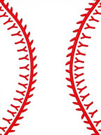 Classic Red Stitch Baseball Close-Up Rug