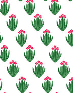 Whimsical Pink Floral Green Foliage Rug