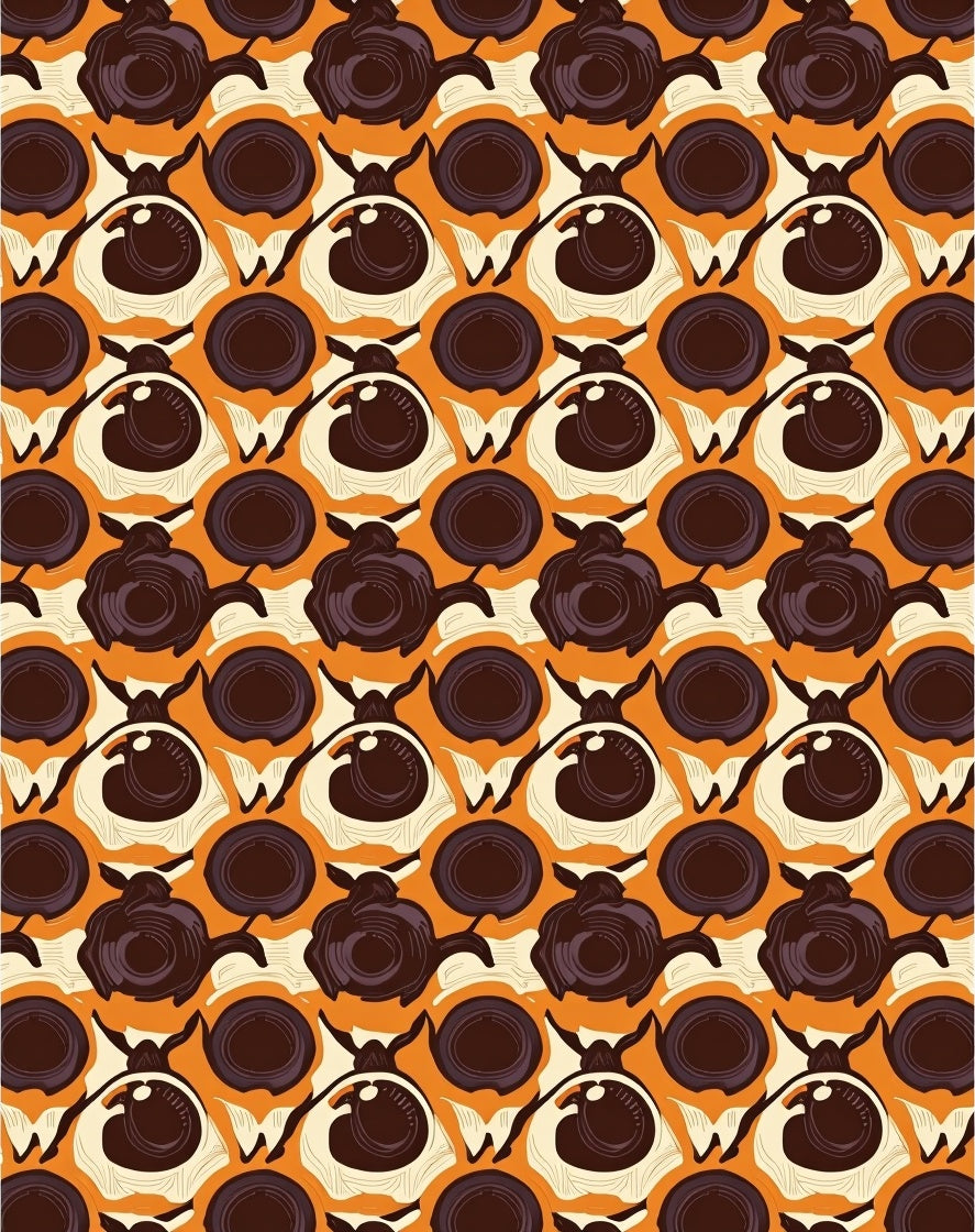 Orange Cream Chocolate Swirl Medallions Rug
