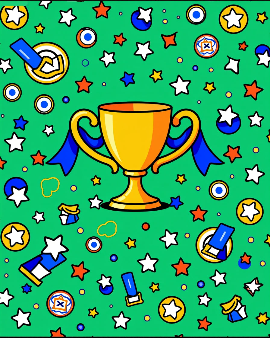 Golden Trophy Starburst Celebration Rug