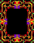 Red Yellow Purple Festive Gift Border Rug