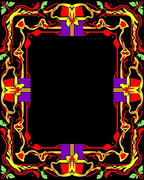 Red Yellow Purple Festive Gift Border Rug