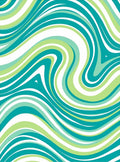 Aqua Green Swirling Abstract Lines Rug
