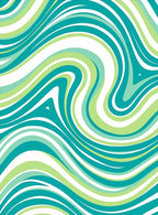 Aqua Green Swirling Abstract Lines Rug
