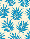 Bright Blue Tropical Leaf Repeat Rug