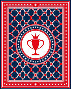 Red White Blue Victory Trophy Medallion Rug