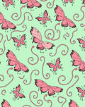 Pink Butterfly Swirl Background Rug