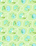 Whimsical Mint Green Lettered Whimsical Creatures Rug