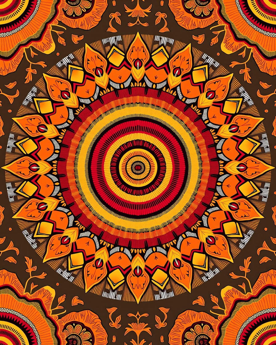 Vibrant Sunny Medallion Sunburst Rug