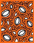 Bright Orange Abstract Seed Burst Rug