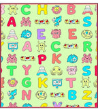 Whimsical Alphabet Creatures Pastel Collection Rug