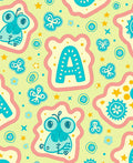 Aqua Cute Critter Alphabet Playful Rug