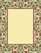 Art Nouveau Botanical Border Rug