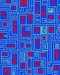 Alphabet Maze Blue Red Rug