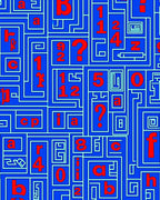 Alphabet Maze Blue Red Rug