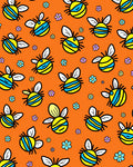 Whimsical Yellow Bumblebee Flower Garden Rug