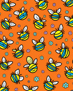Whimsical Yellow Bumblebee Flower Garden Rug