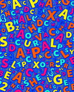 Playful Alphabet Collage Colorful Rug