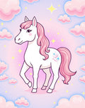 Pink Mane Unicorn Among Clouds Rug