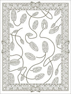 Earthy Leaf Twig Abstract Border Rug